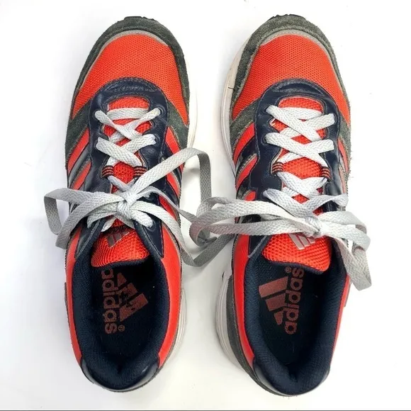 Adidas retro sneakers orange grey navy women’s 7