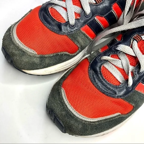 Adidas retro sneakers orange grey navy women’s 7
