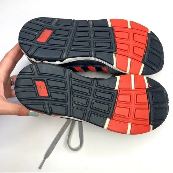 Adidas retro sneakers orange grey navy women’s 7
