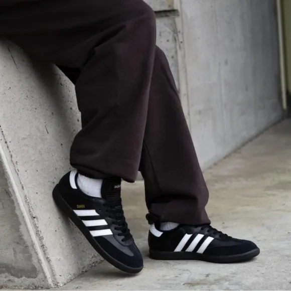 Adidas Samba Classic Core Black Gum Casual Soccer Leather Sneakers sz Men's 9.5