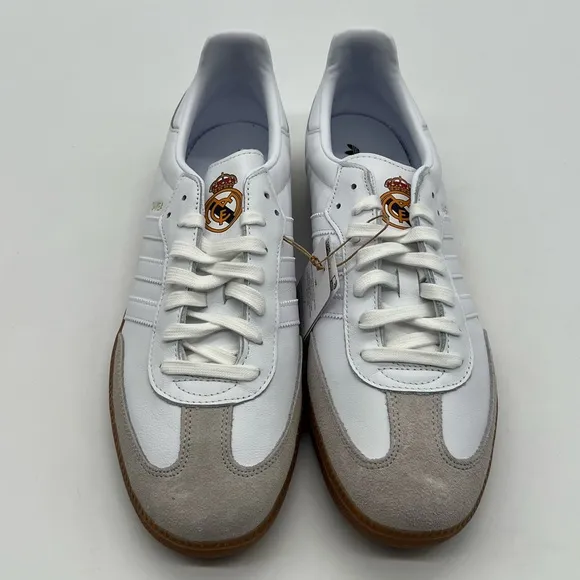 Adidas Samba Men’s 13 Real Madrid Team Logo White Retro Trainers Sneakers Shoes.