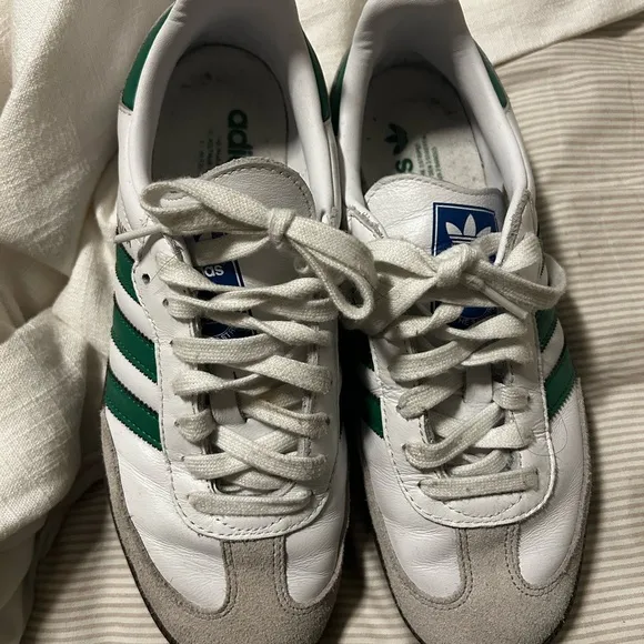 Adidas Samba White and Green Sneakers