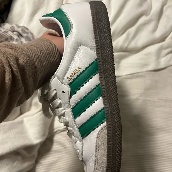 Adidas Samba White and Green Sneakers