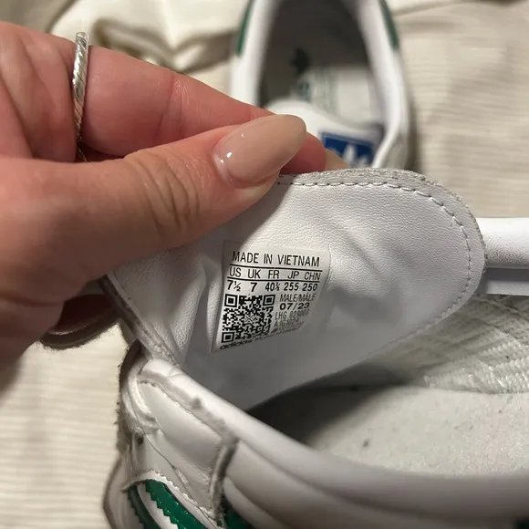 Adidas Samba White and Green Sneakers