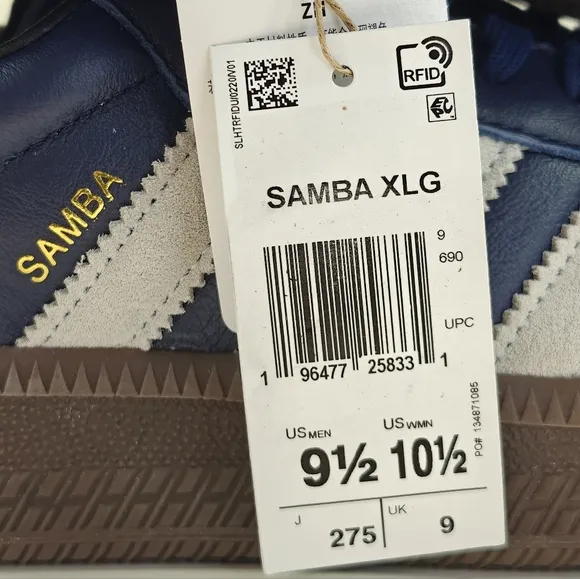 Adidas Samba XLG Dark Blue Gum IE9179 Casual Leather Suede Sneakers sz Men's 9.5