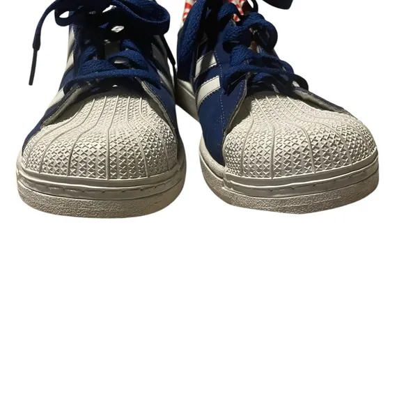 Adidas Superstar Blue Suede Ortholite Sneakers Mens 7 Retro Y2K EUC Hip Hop