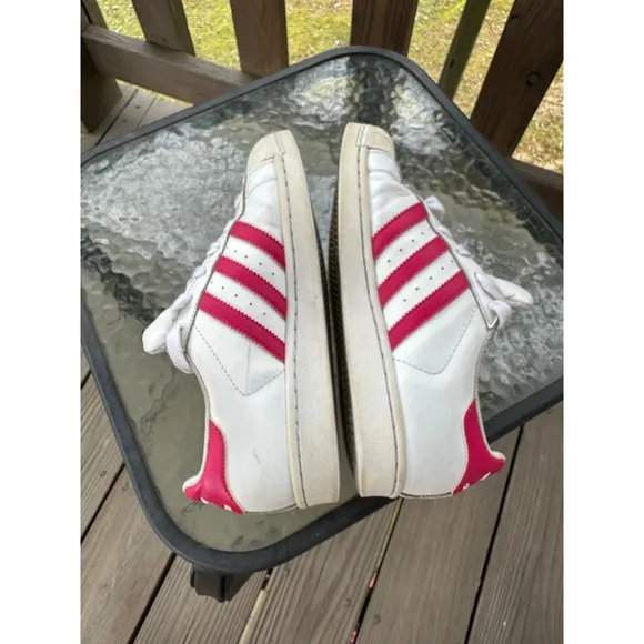 Adidas Superstar Sneakers Pink Stripes Casual Shoes Women's Size 5.5