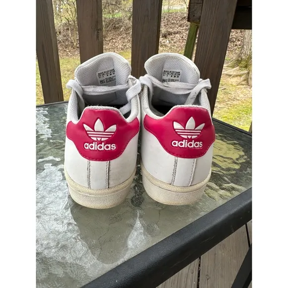 Adidas Superstar Sneakers Pink Stripes Casual Shoes Women's Size 5.5