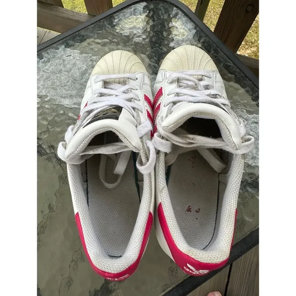 Adidas Superstar Sneakers Pink Stripes Casual Shoes Women's Size 5.5