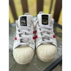 Adidas Superstar Sneakers Pink Stripes Casual Shoes Women's Size 5.5