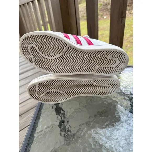 Adidas Superstar Sneakers Pink Stripes Casual Shoes Women's Size 5.5