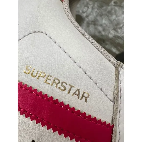 Adidas Superstar Sneakers Pink Stripes Casual Shoes Women's Size 5.5