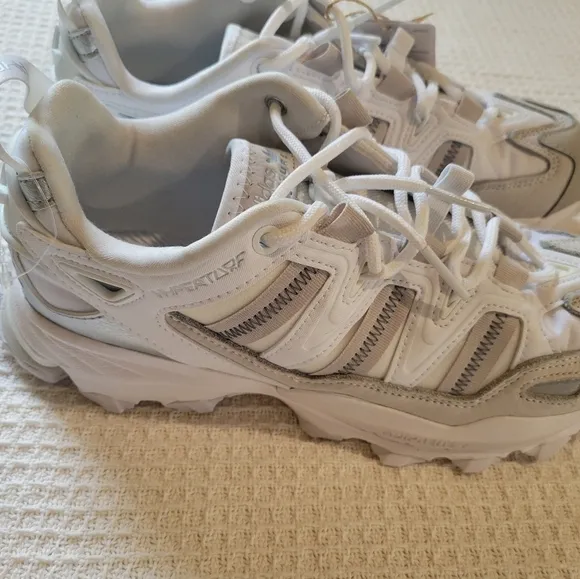 ADIDAS White and Silver Sneakers