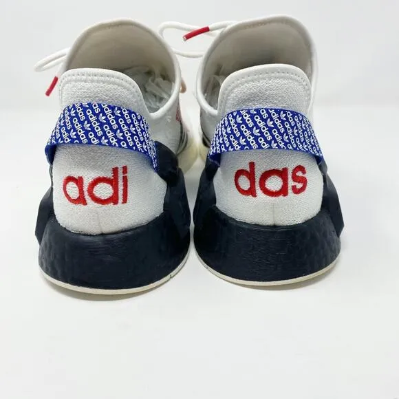 Adidas White/Multicolor NMD R1 V2 Logo Print Casual Sneakers Men's Sz 12 Lace Up