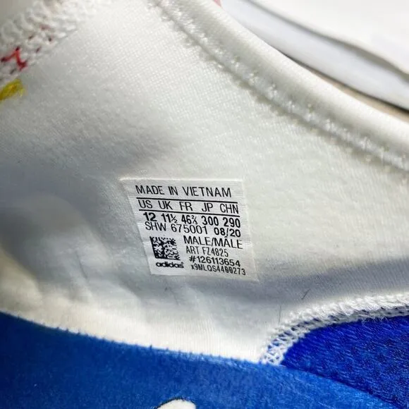 Adidas White/Multicolor NMD R1 V2 Logo Print Casual Sneakers Men's Sz 12 Lace Up