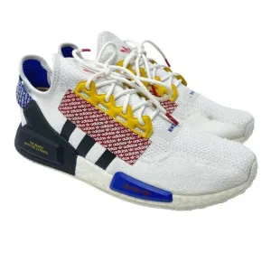Adidas White/Multicolor NMD R1 V2 Logo Print Casual Sneakers Men's Sz 12 Lace Up