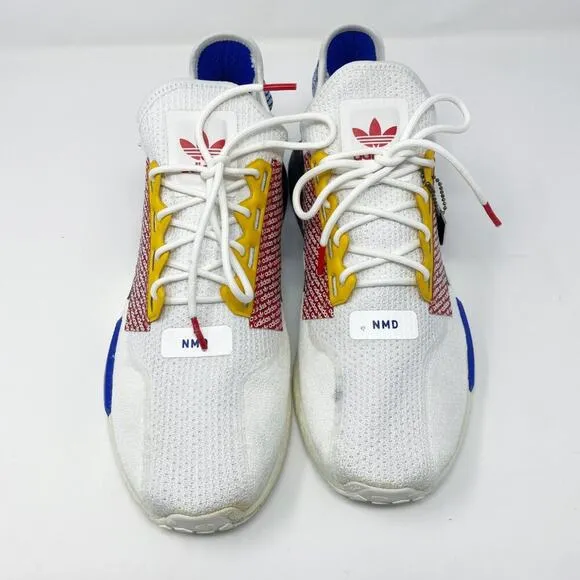 Adidas White/Multicolor NMD R1 V2 Logo Print Casual Sneakers Men's Sz 12 Lace Up