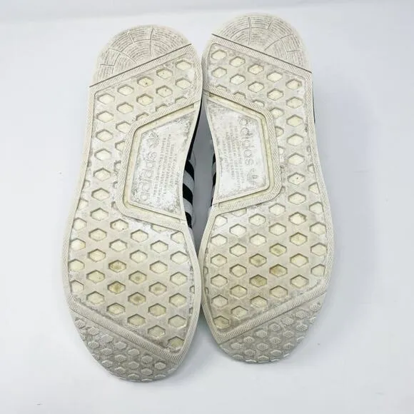 Adidas White/Multicolor NMD R1 V2 Logo Print Casual Sneakers Men's Sz 12 Lace Up