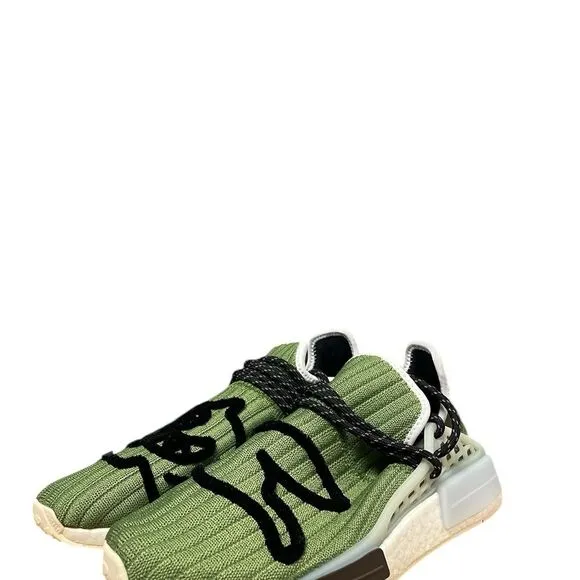Adidas NMD HU Pharrell BBC Men’s Size 8-8.5 Running Shoe Green White Sneaker