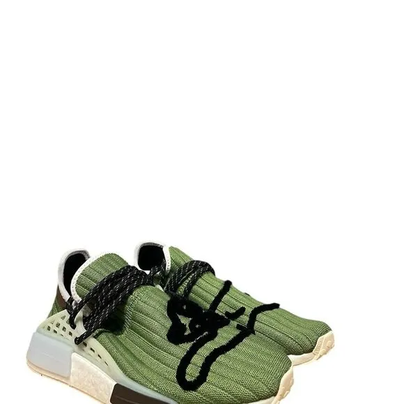 Adidas NMD HU Pharrell BBC Men’s Size 8-8.5 Running Shoe Green White Sneaker