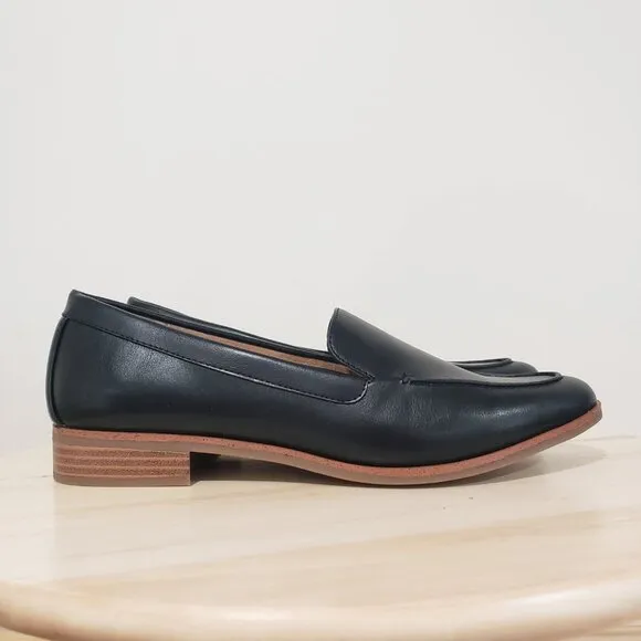 Aerosoles Everest Loafers Size 9.5 black Almond Toe Slip on Shoes Classy Casual