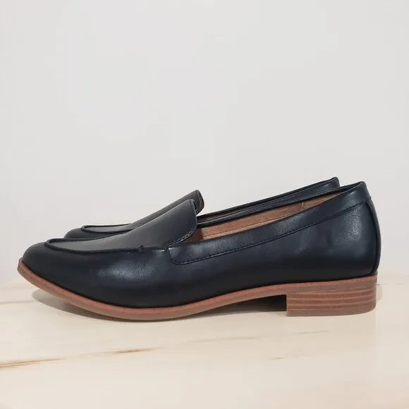 Aerosoles Everest Loafers Size 9.5 black Almond Toe Slip on Shoes Classy Casual