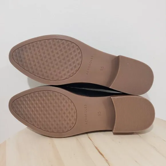 Aerosoles Everest Loafers Size 9.5 black Almond Toe Slip on Shoes Classy Casual