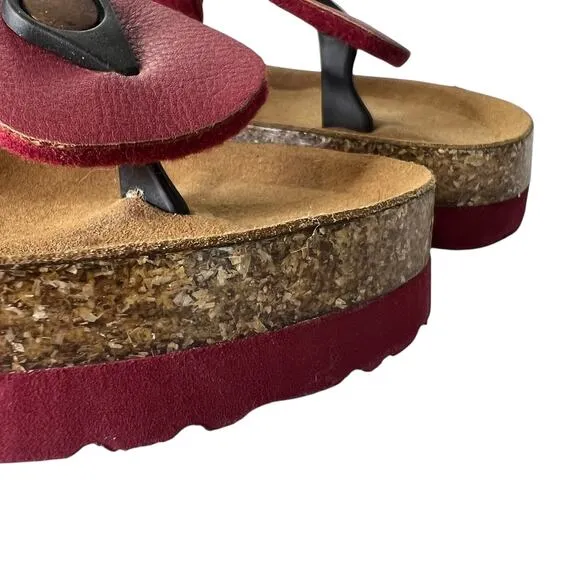 Aerothotic Taiga Sandals Womens 7 37 Toe Post Arch Support Cork Footbed Shoe
