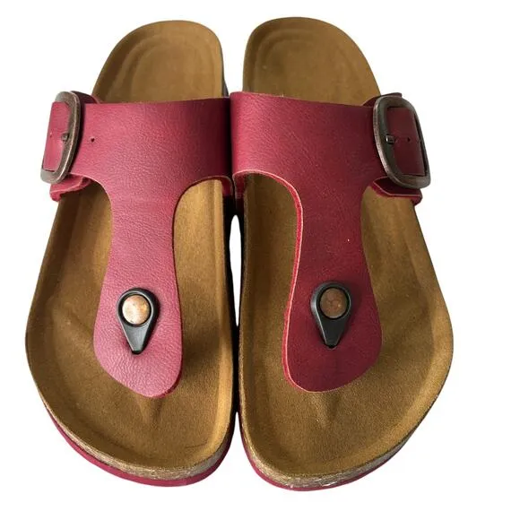 Aerothotic Taiga Sandals Womens 7 37 Toe Post Arch Support Cork Footbed Shoe