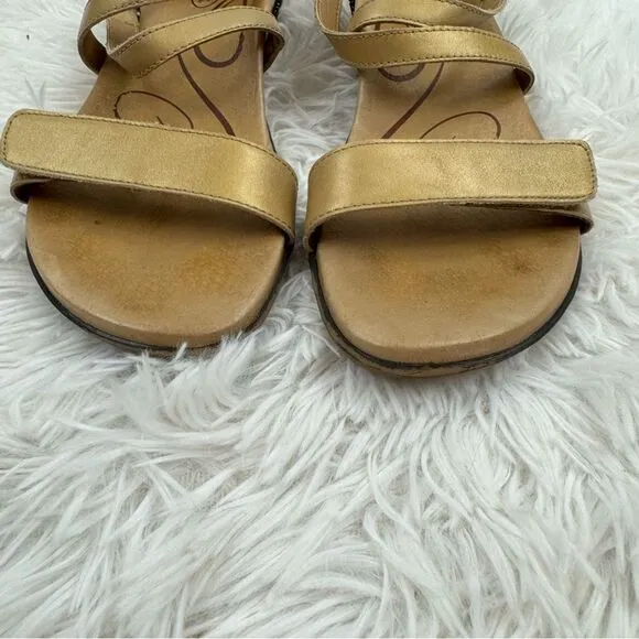 Aetrex Brenda Beaded Metallic Adjustable Cross Cross Sandals