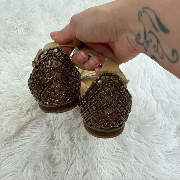 Aetrex Brenda Beaded Metallic Adjustable Cross Cross Sandals
