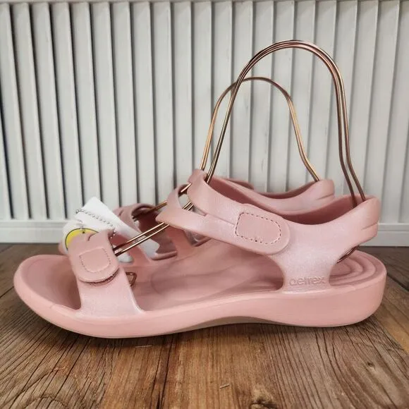 Aetrex Jillian Sport Blush Sandals Womens Sz 11 Pink Strappy Ankle Arch Support