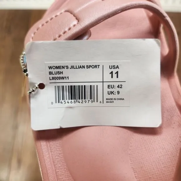 Aetrex Jillian Sport Blush Sandals Womens Sz 11 Pink Strappy Ankle Arch Support