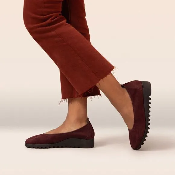 Aetrex Women's Brianna Ballet Flat Loafers Burgundy BW109 Size US 9-9.5