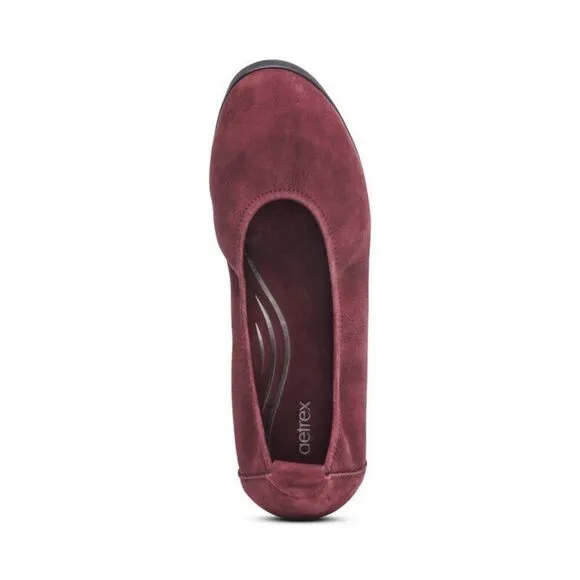 Aetrex Women's Brianna Ballet Flat Loafers Burgundy BW109 Size US 9-9.5