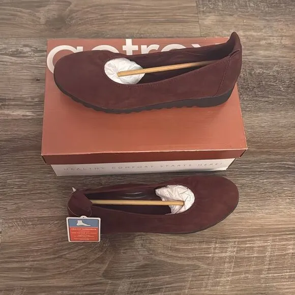 Aetrex Women's Brianna Ballet Flat Loafers Burgundy BW109 Size US 9-9.5