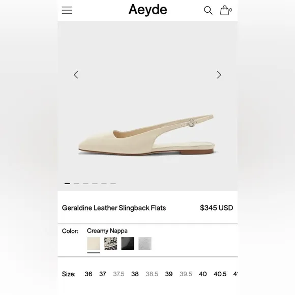 AEYDE Geraldine Leather Slingback Flats