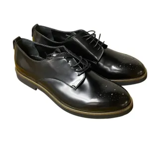 AGL Patent Leather Perforated Lace Up Loafers Black Sz 38.5 (EU) Lightweight