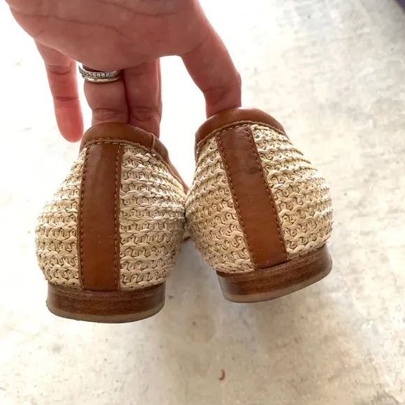 AGL Straw Slip-on Ballet Flats Loafers Shoes
