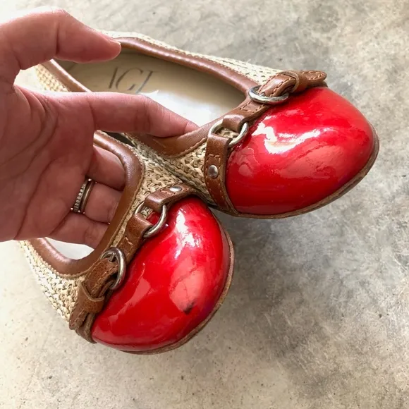 AGL Straw Slip-on Ballet Flats Loafers Shoes