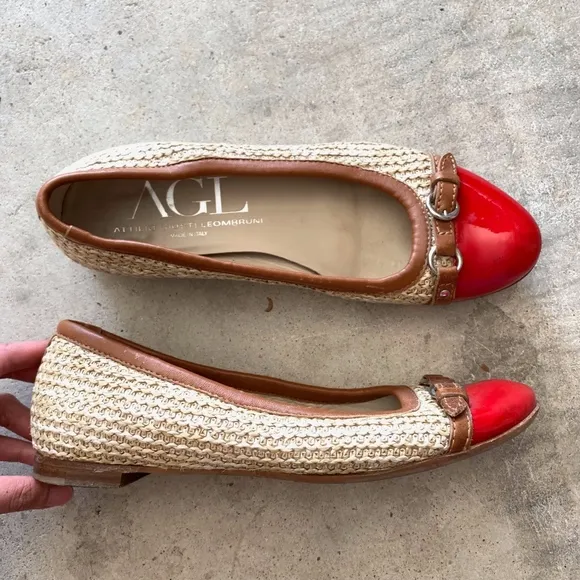 AGL Straw Slip-on Ballet Flats Loafers Shoes