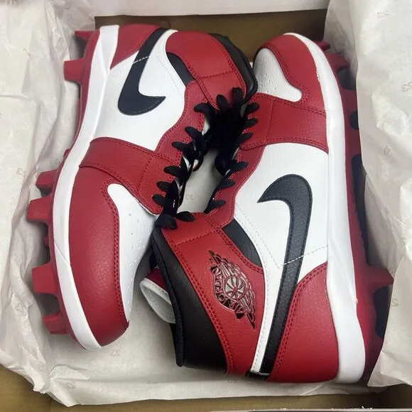 Air Jordan 1 High Retro MCS Chicago Red White Black Baseball Cleats Mens 13