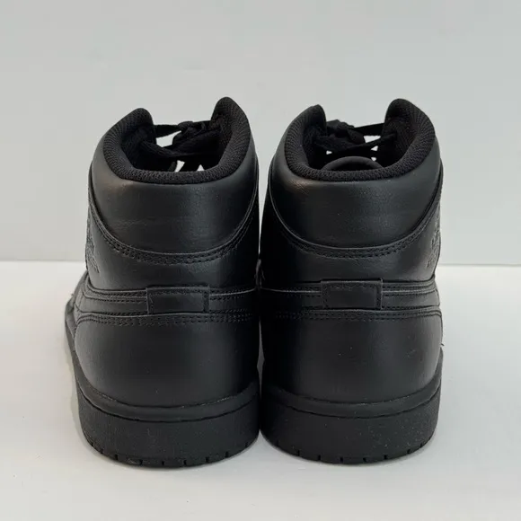 Air Jordan 1 Mid &quot;TRIPLE BLACK&quot; 554724 093 Men’s Sneakers -10.5