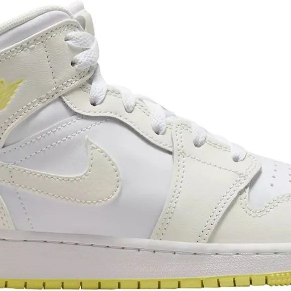 Air Jordan 1 Mid GS 'Sail Light Laser yellow