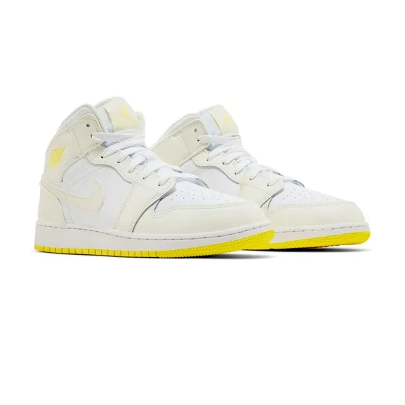 Air Jordan 1 Mid GS 'Sail Light Laser yellow