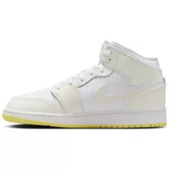 Air Jordan 1 Mid GS 'Sail Light Laser yellow
