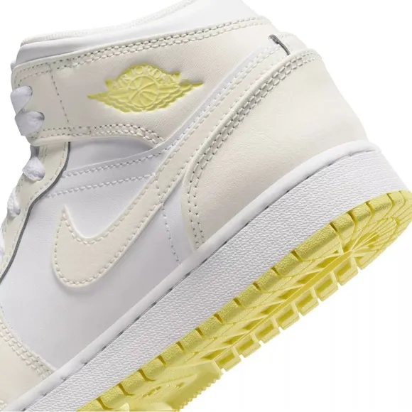 Air Jordan 1 Mid GS 'Sail Light Laser yellow