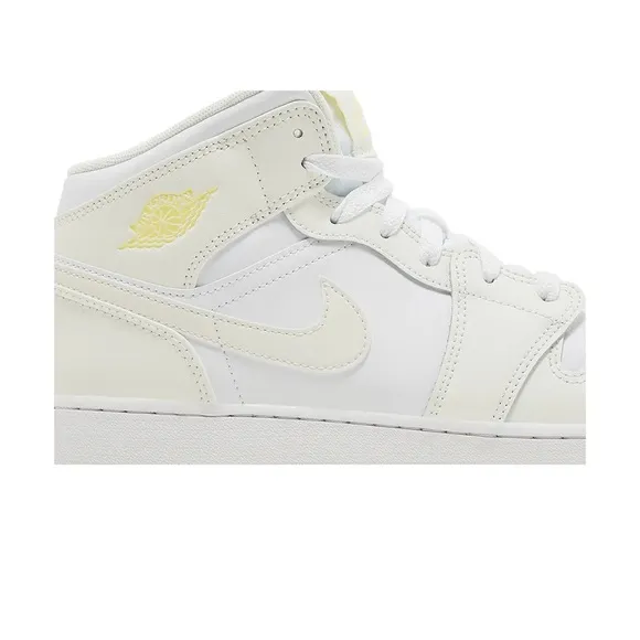 Air Jordan 1 Mid GS 'Sail Light Laser yellow