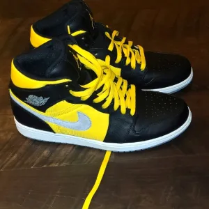 Air Jordan 1 Phat 'Black Speed Yellow'Nike Black, Yellow And Grey Sneakers