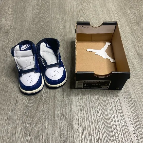 Air Jordan 1 Retro Hi OG Midnight Navy TD Boys Shoe Size 3c Blue FD1413-401